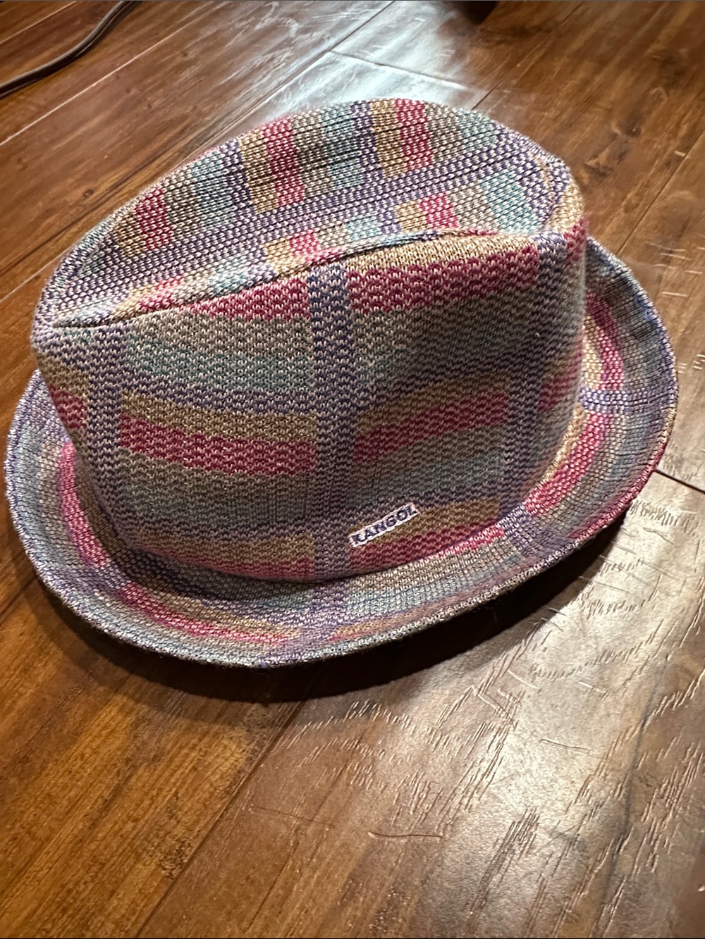 Kangol Kids Box Plaid Player Hat KL NWT Multicolor Fedora Style kids Large